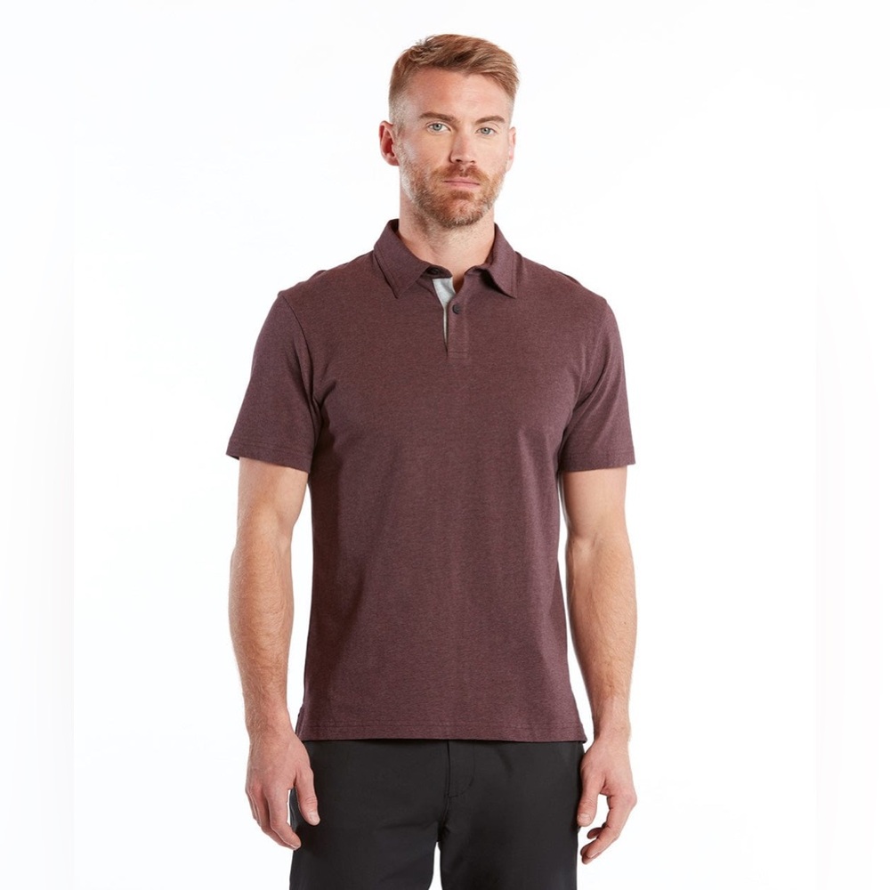 Public Rec | Go-To Polo | Heather‎ Burgundy | Men’s Size Medium
